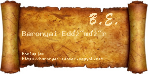 Baronyai Edömér névjegykártya